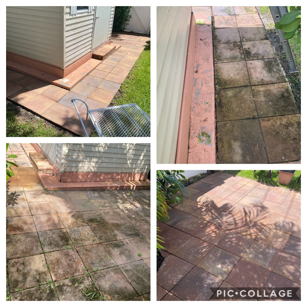 Patio pavers — job progress collage